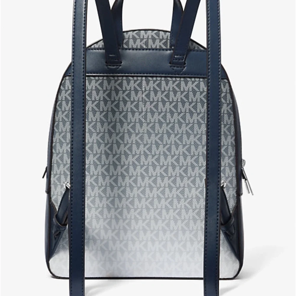 Michael Kors Jaycee Medium Ombré Signature Logo Backpack Navy  NWT